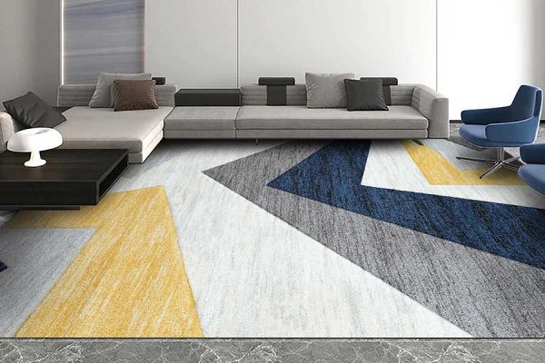 thảm trải sàn phòng khách pr1007 màu vàng xanh