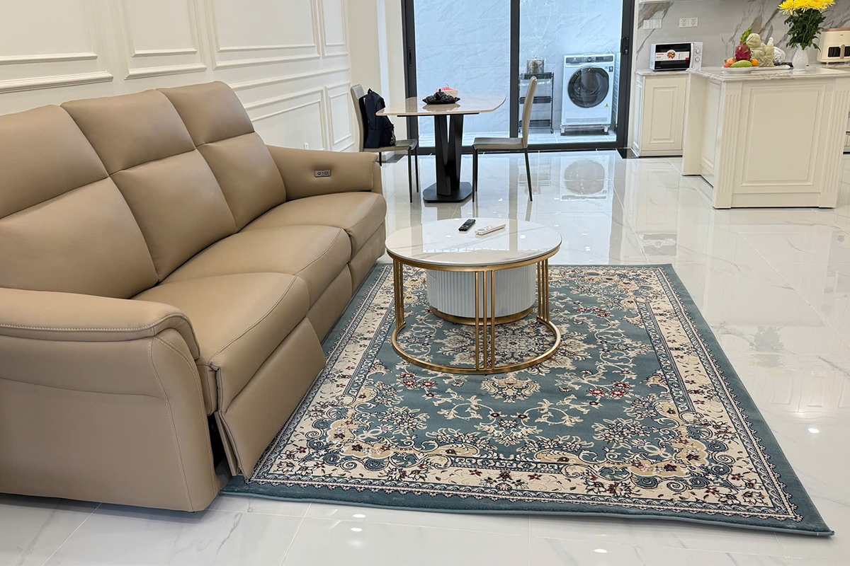 Thảm cổ điển xanh dương trang nhã